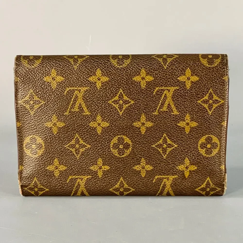 LOUIS VUITTON Brown Brass Monogram Coated Canvas Wallet
